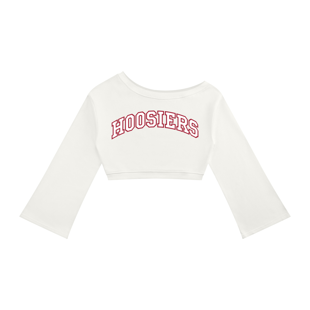 Hoosiers Hollow Print Off-Shoulder Sweatshirt